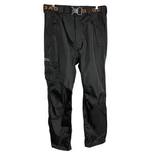 Grundens Gage Gear Weather Watch Pants Mens M Black Nylon Cargo Waterproof Rain